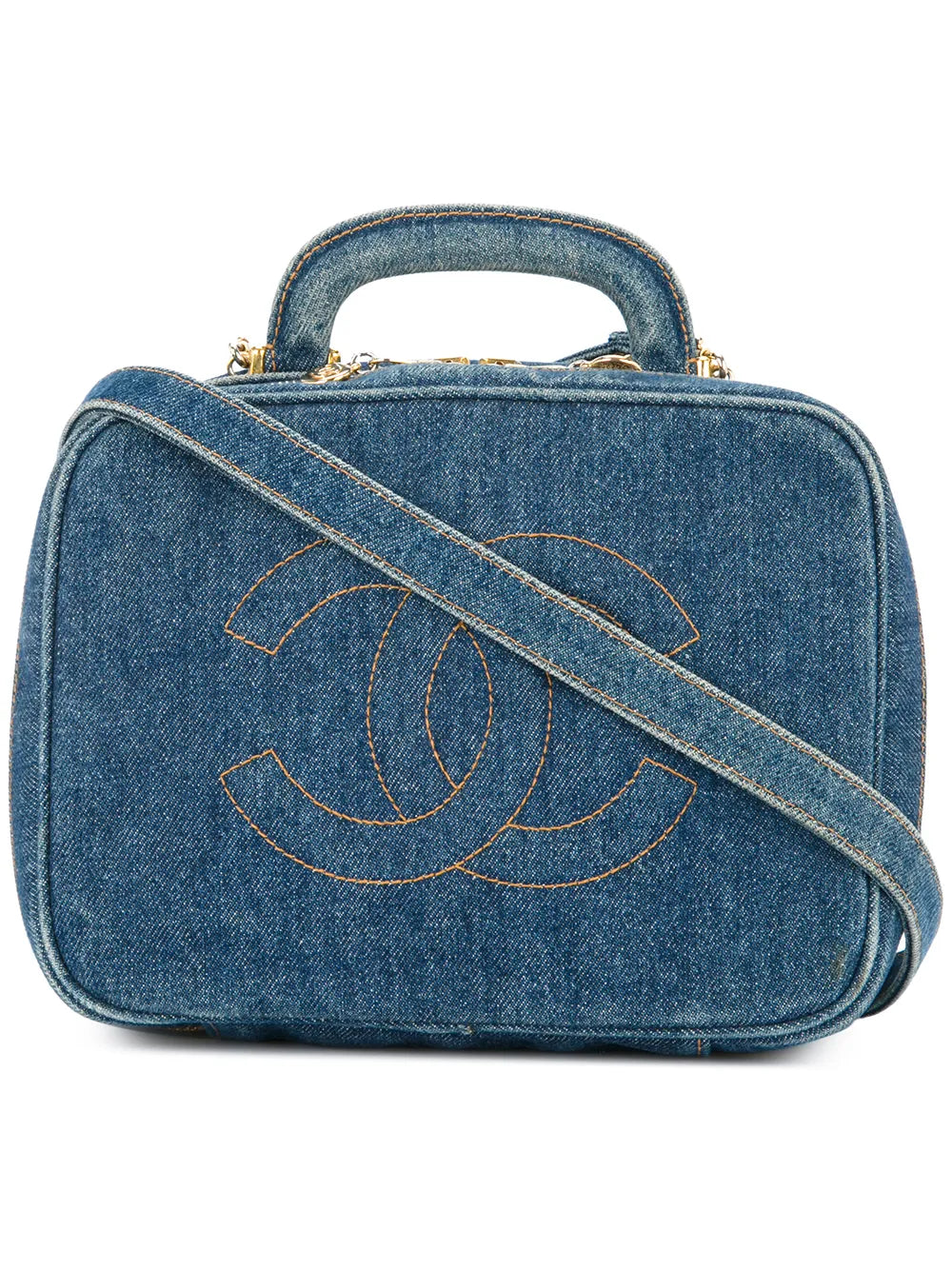 Pre-OwnedCHANEL Pre-Owned1996-1997 denim 2way cosmetic bag