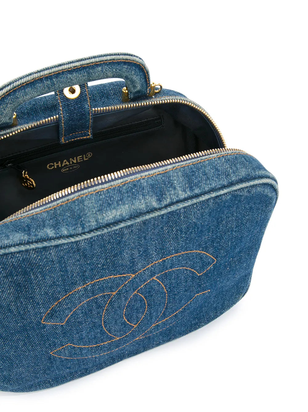 Pre-OwnedCHANEL Pre-Owned1996-1997 denim 2way cosmetic bag