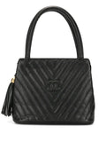 Pre-OwnedCHANEL Pre-OwnedV Stitch Fringe Hand Bag
