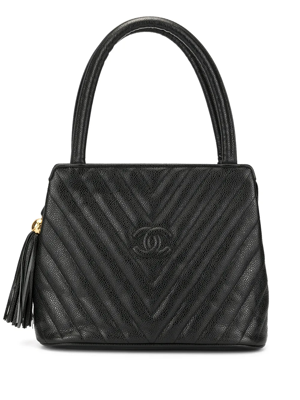 Pre-OwnedCHANEL Pre-OwnedV Stitch Fringe Hand Bag