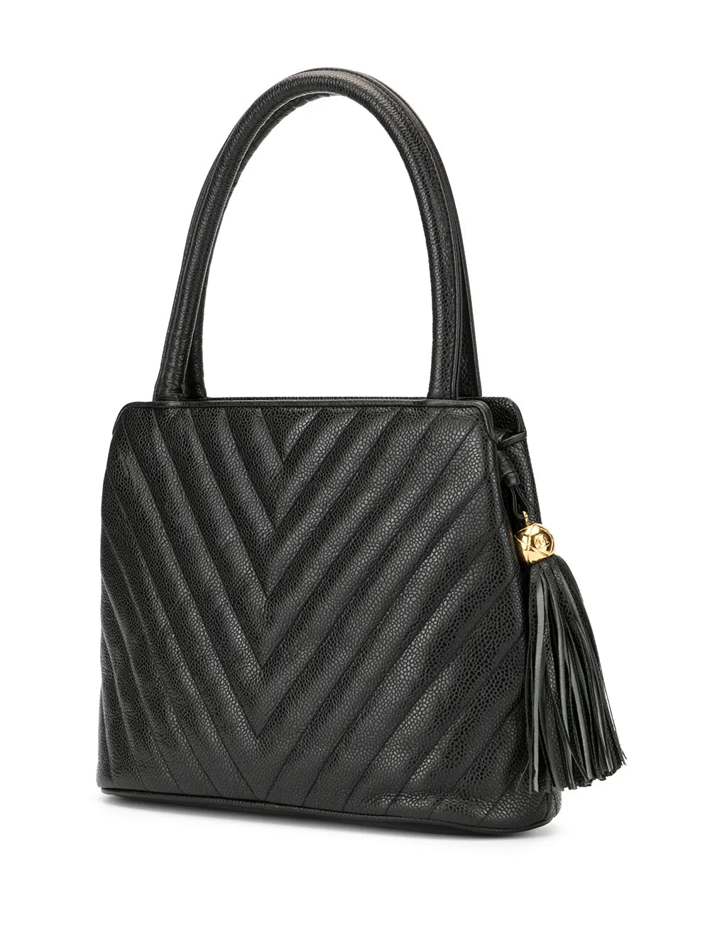Pre-OwnedCHANEL Pre-OwnedV Stitch Fringe Hand Bag