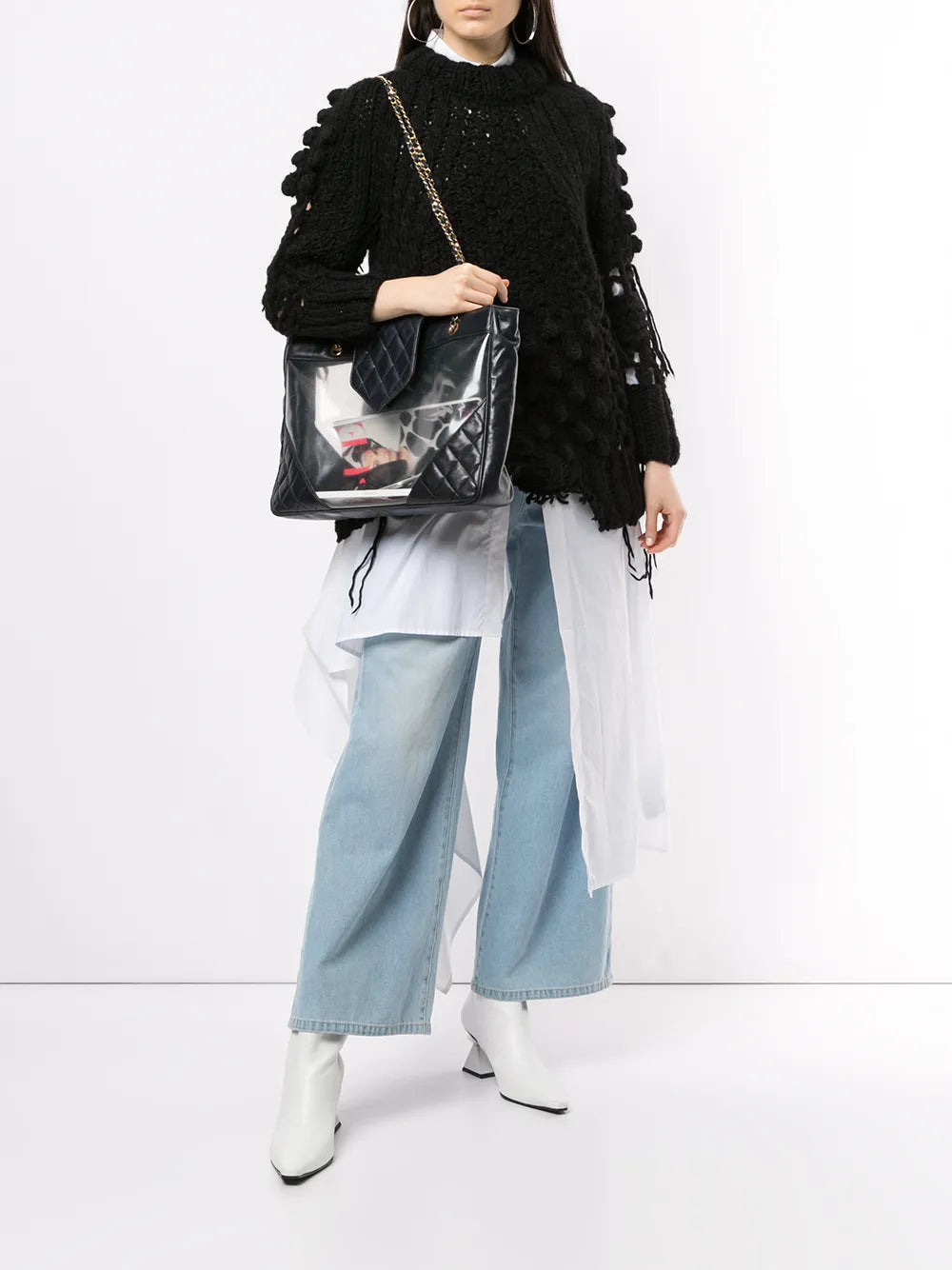 Pre-OwnedCHANEL Pre-Owned1990 clear flap shoulder bag