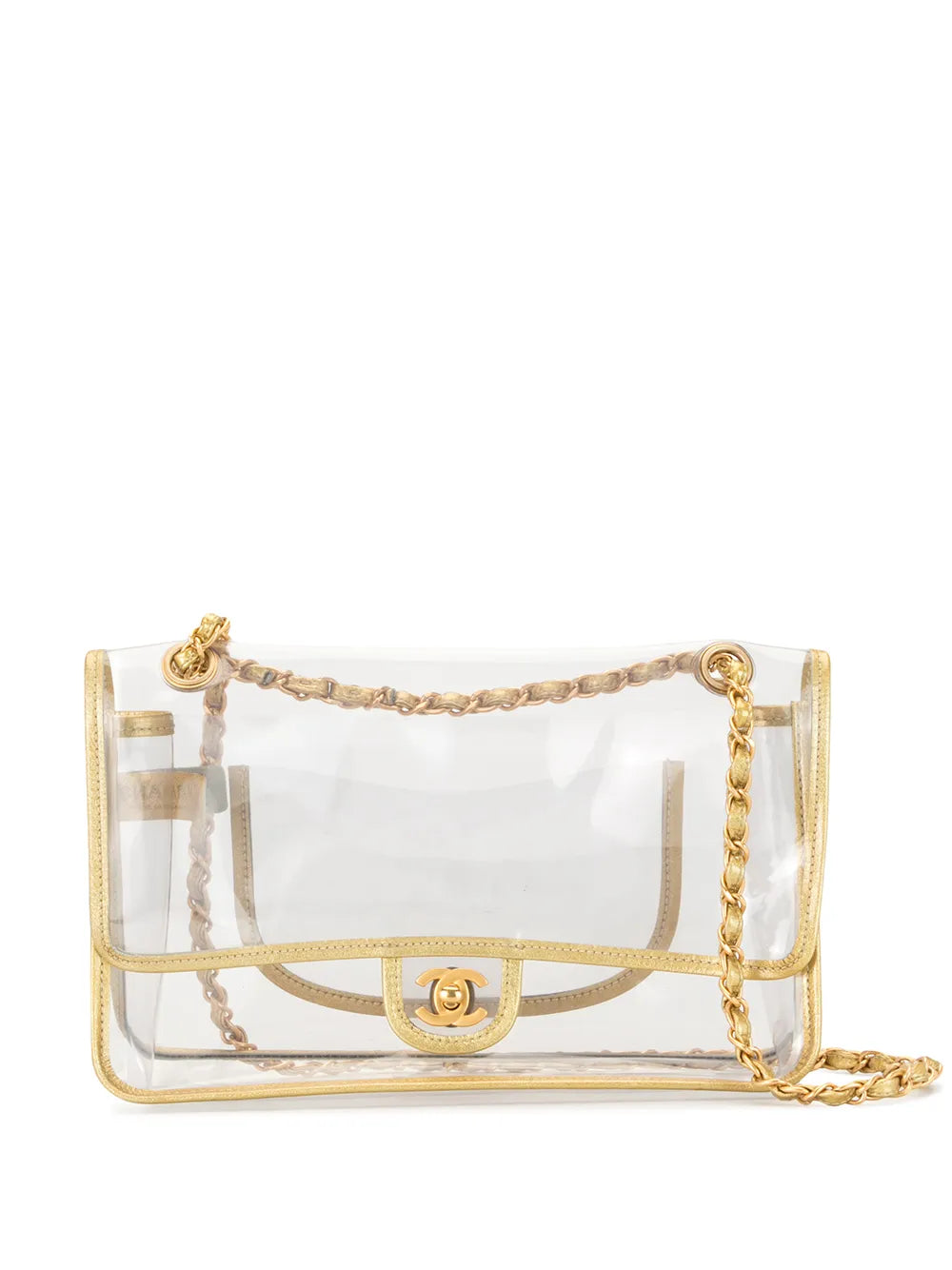 Pre-OwnedCHANEL Pre-Owned2007 clear double chain shoulder bag