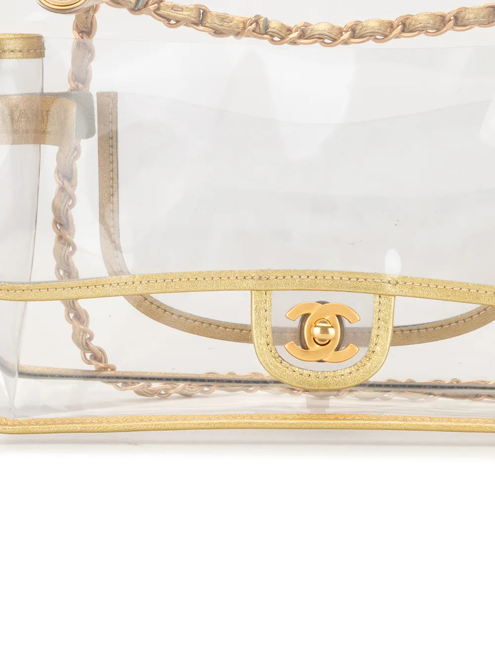 Pre-OwnedCHANEL Pre-Owned2007 clear double chain shoulder bag
