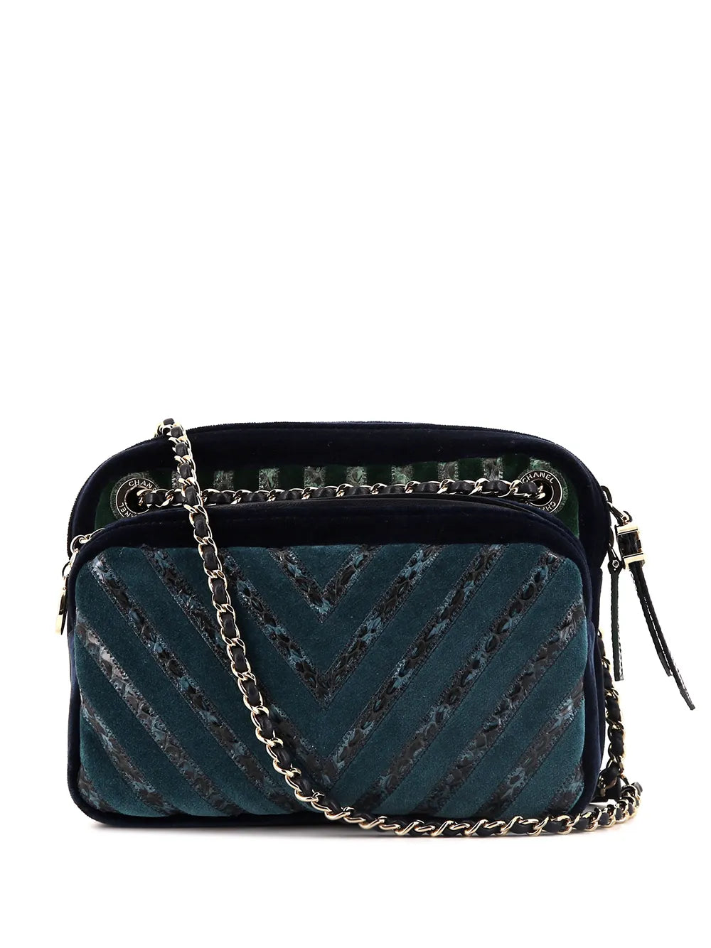 Pre-OwnedCHANEL Pre-Owned2010s Chevron appliqucamega bag