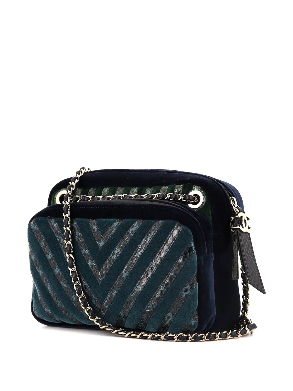 Pre-OwnedCHANEL Pre-Owned2010s Chevron appliqucamega bag