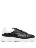 Emporio Armani Signature Logo-Print Leather Sneakers