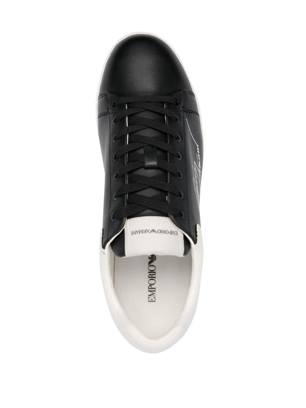 Emporio Armani Signature Logo-Print Leather Sneakers
