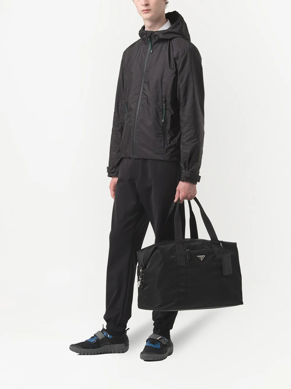 PradaRe-Nylon triangle logo holdall bag