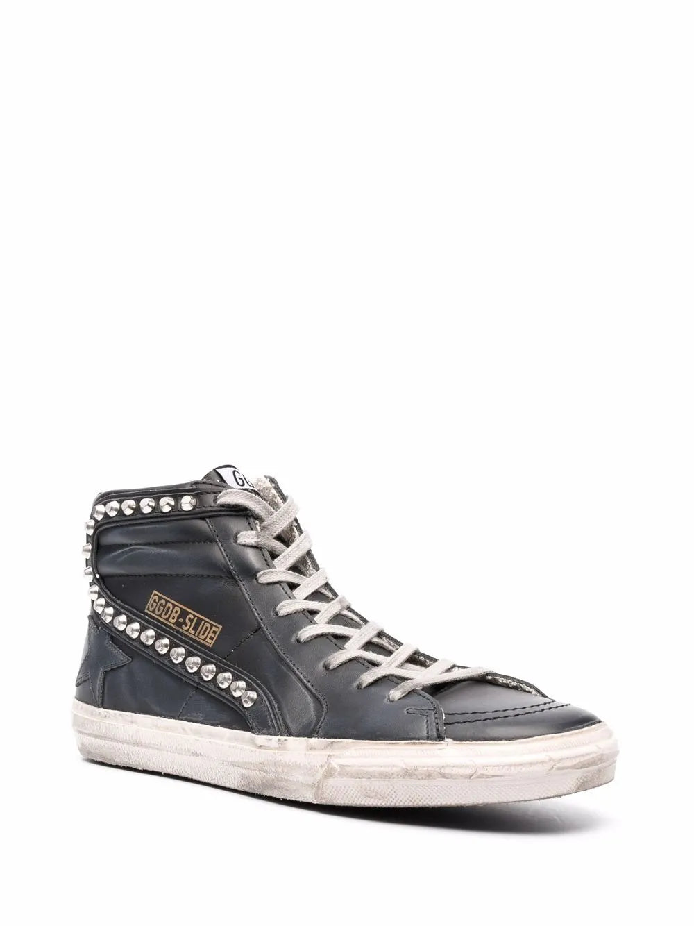 Golden Goose Slide Classic High-Top Distressed Sneakers