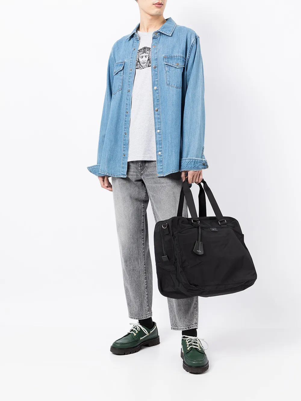agn? b. logo-patch duffle bag