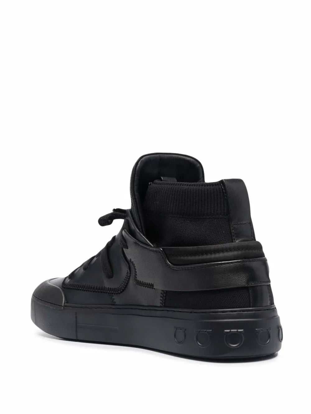 Ferragamo High-Top Leather Sneakers