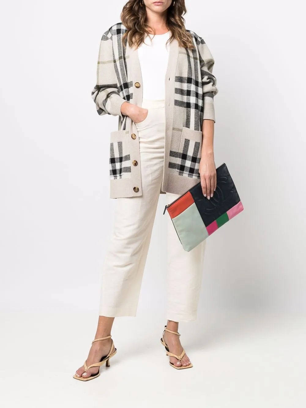Pre-OwnedCHANEL Pre-Owned2015 CC colour-block clutch bag