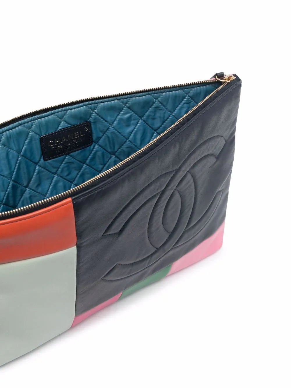 Pre-OwnedCHANEL Pre-Owned2015 CC colour-block clutch bag