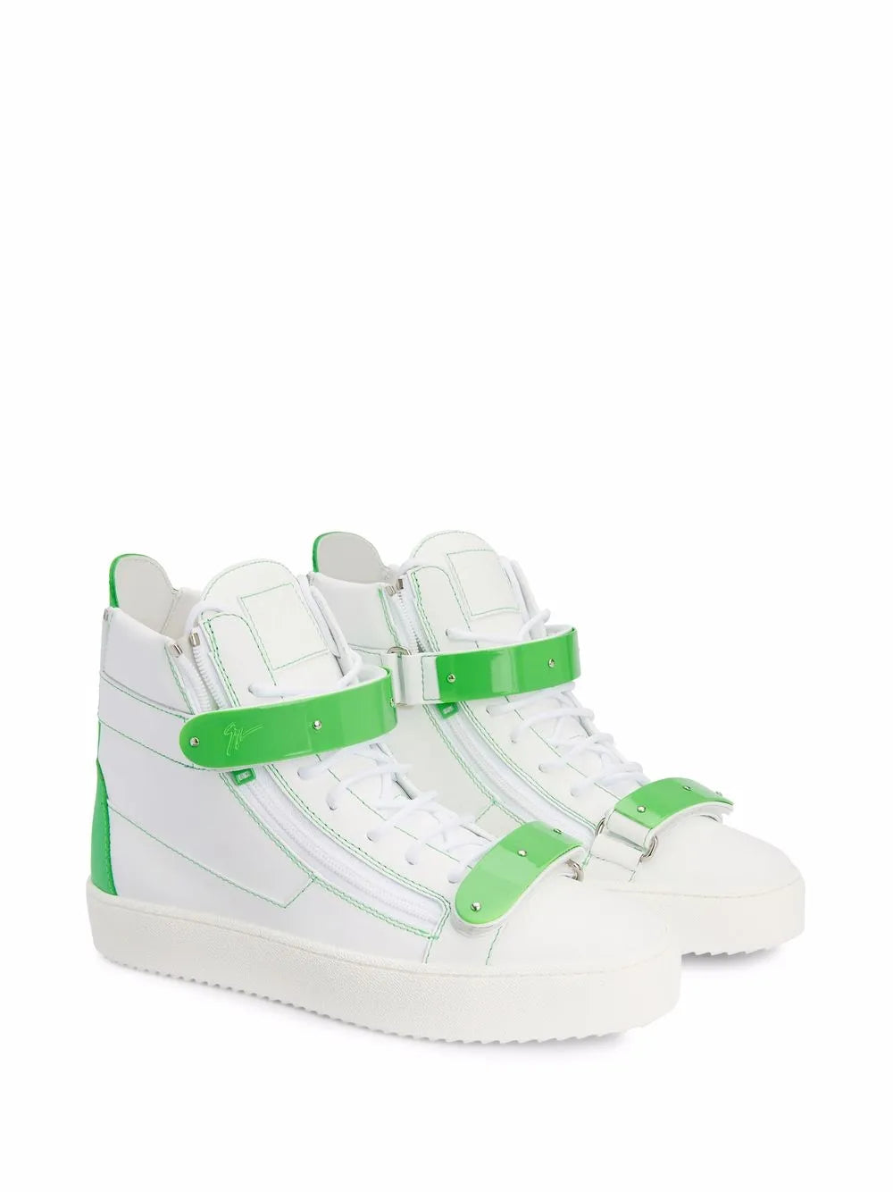 Giuseppe Zanotti Coby Leather Double-Straps Mid-Top Sneakers