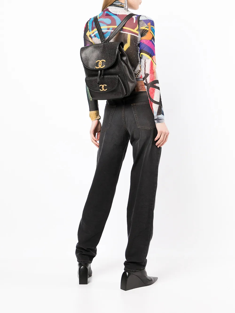 Pre-OwnedCHANEL Pre-Owned1995 CC Turn-lock backpack