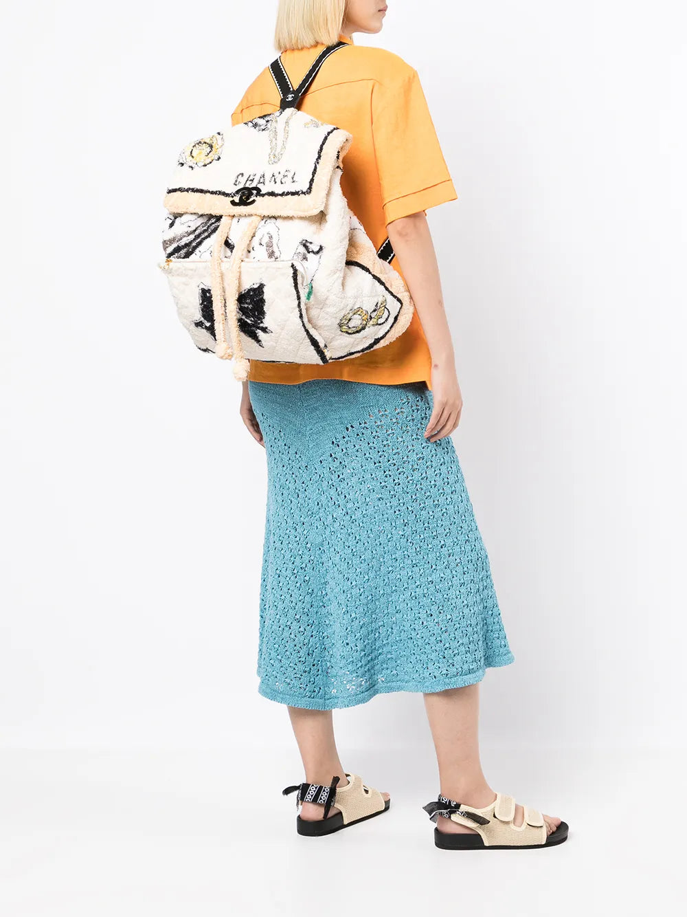 Pre-OwnedCHANEL Pre-Owned1992 quilted towelling backpack