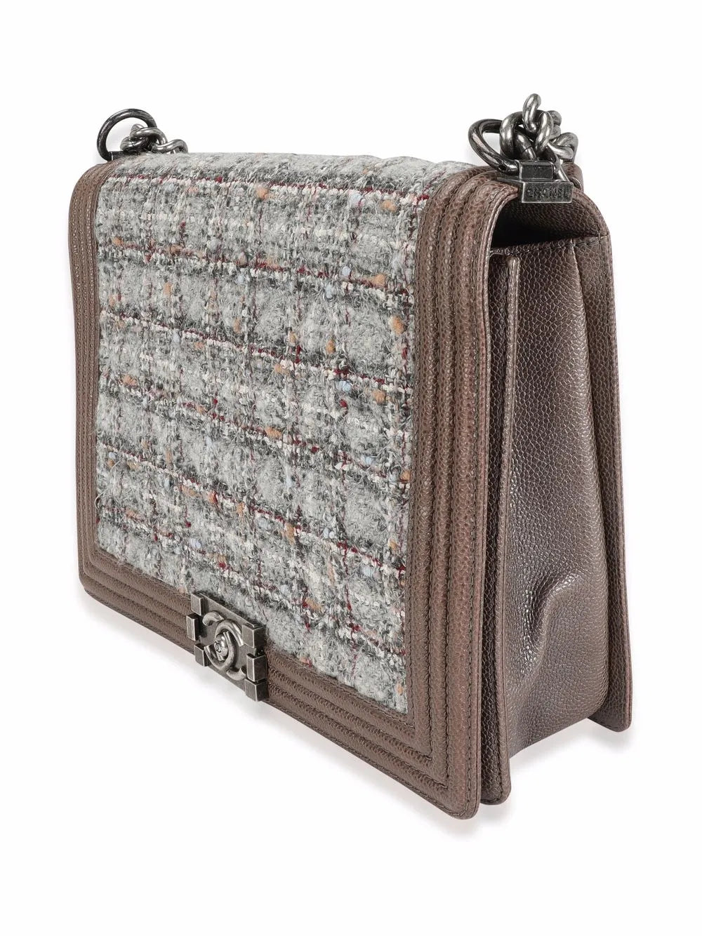 Pre-OwnedCHANEL Pre-Ownedlarge Boy Chanel tweed shoulder bag