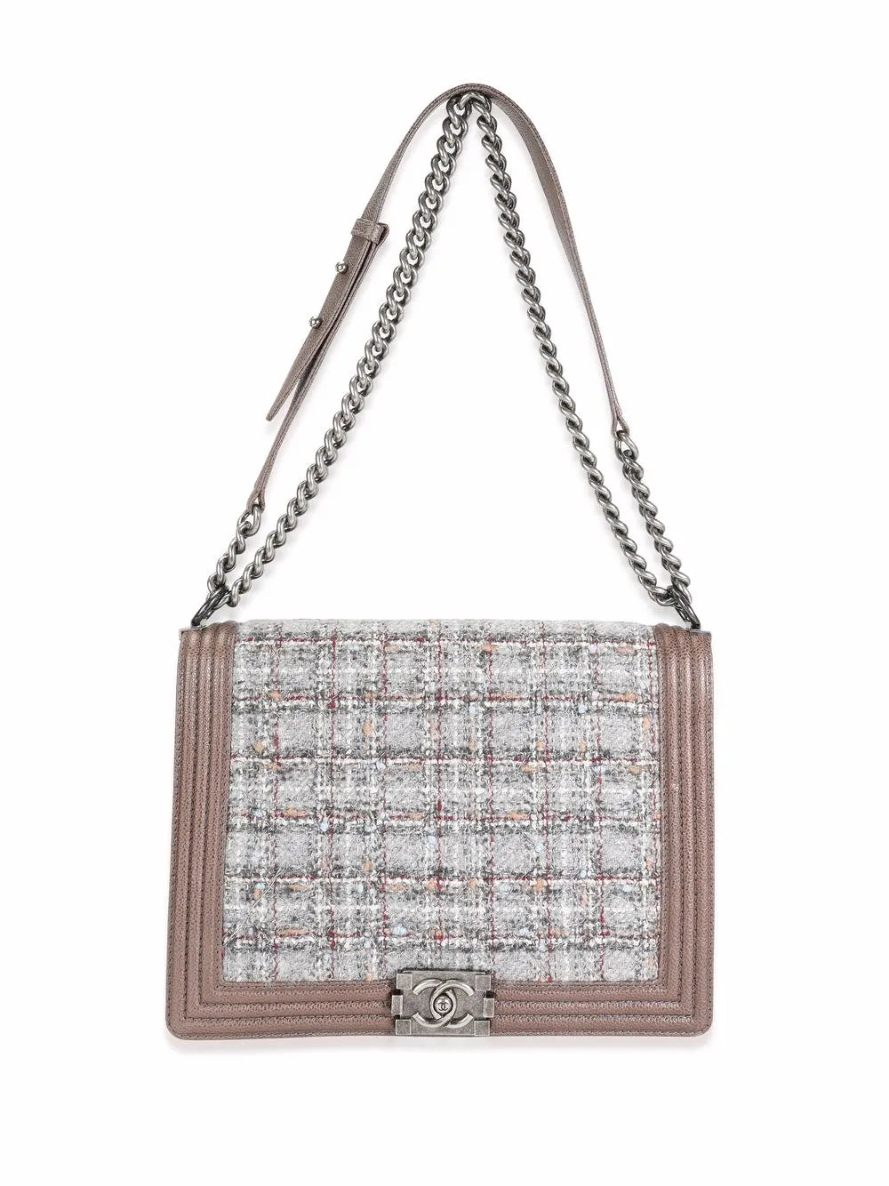 Pre-OwnedCHANEL Pre-Ownedlarge Boy Chanel tweed shoulder bag