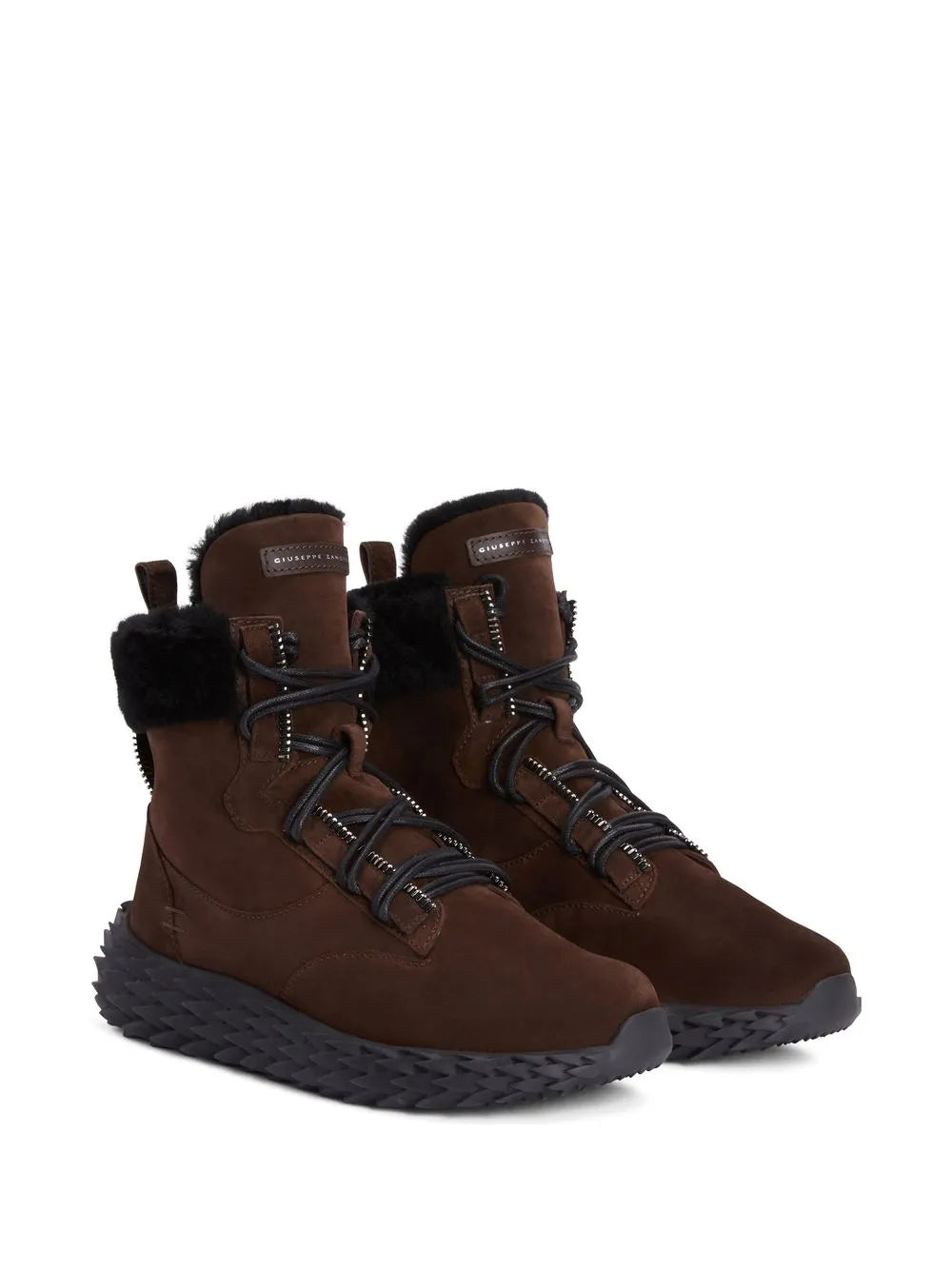 Giuseppe Zanotti Shearling-Trim Hi-Top Sneakers