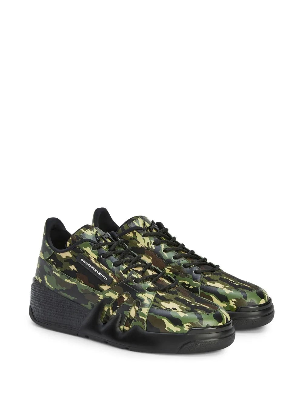 Giuseppe Zanotti Talon Camouflage Lace-Up Low-Top Sneakers