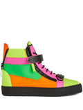 Giuseppe Zanotti Coby Leather Double-Straps Mid-Top Sneakers