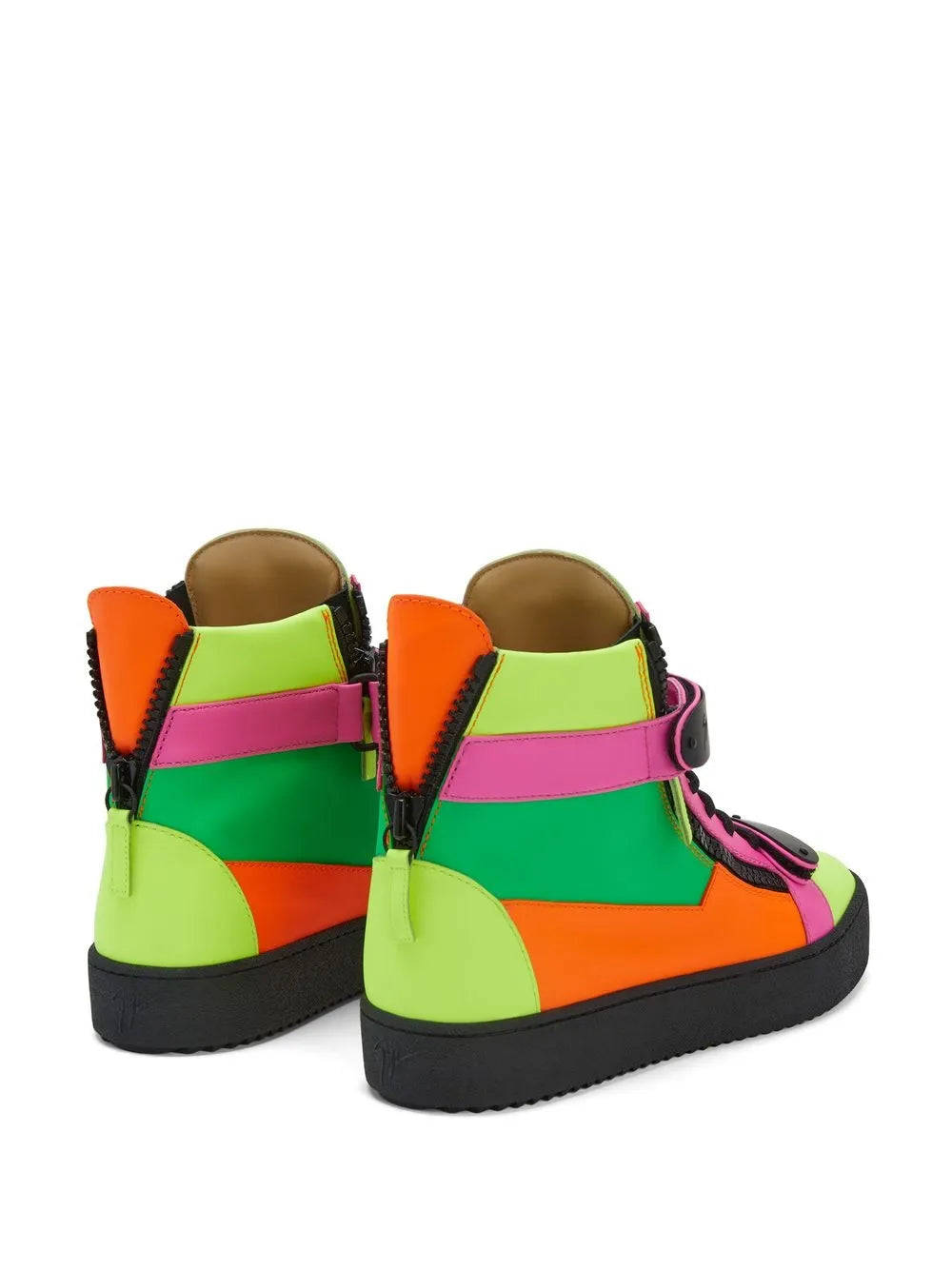 Giuseppe Zanotti Coby Leather Double-Straps Mid-Top Sneakers