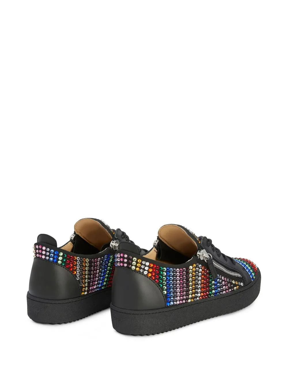 Giuseppe Zanotti Frankie Strass Double-Zip Low-Top Sneakers