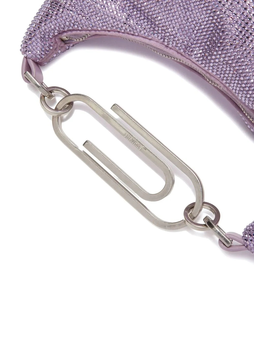 Off-Whitepaperclip embellished shoulder bag