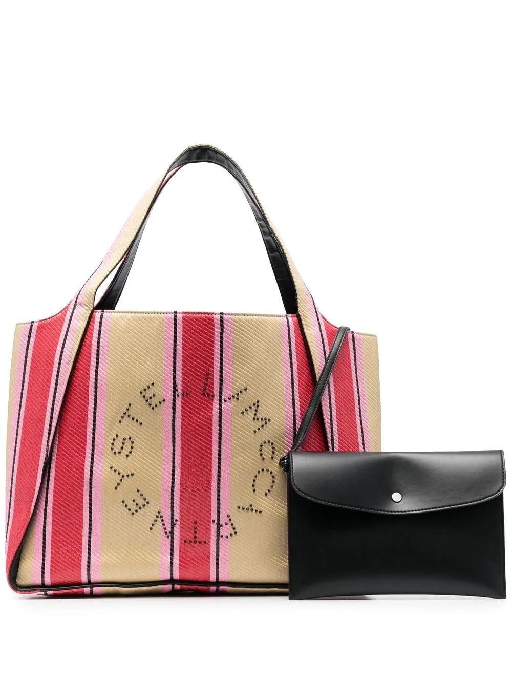 Stella McCartneystriped logo-print tote bag