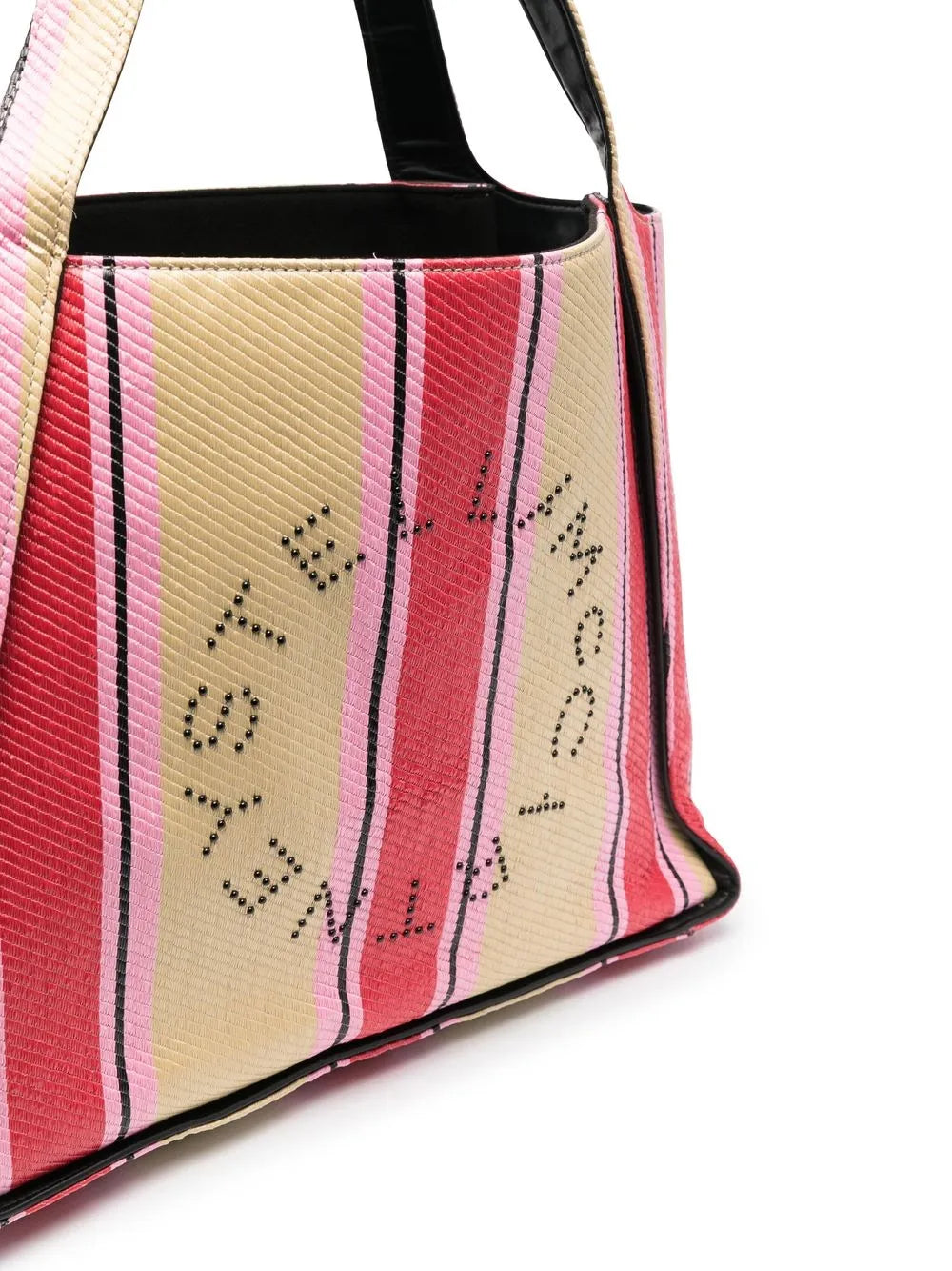 Stella McCartneystriped logo-print tote bag