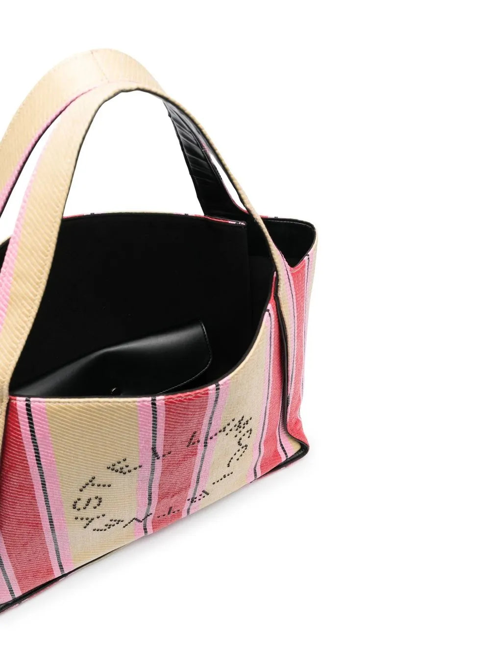 Stella McCartneystriped logo-print tote bag