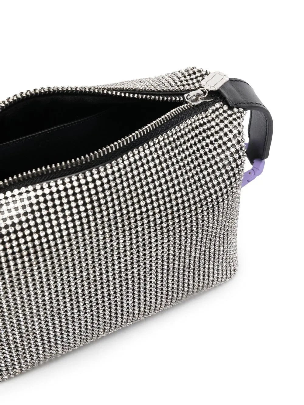 EAcrystal-embellished moon bag