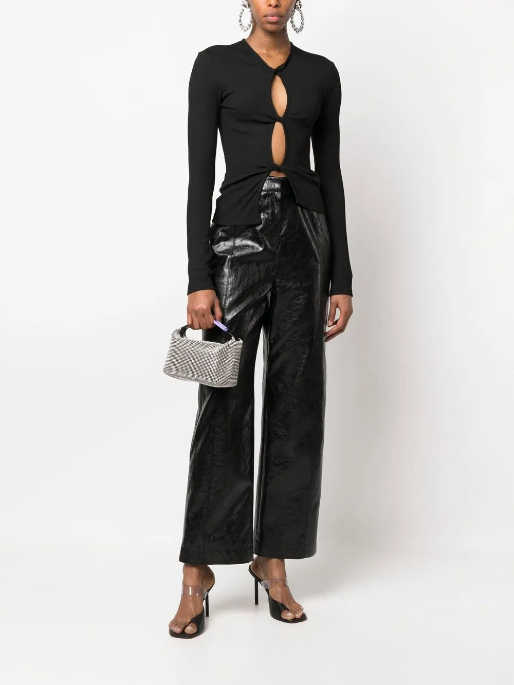 EAcrystal-embellished moon bag