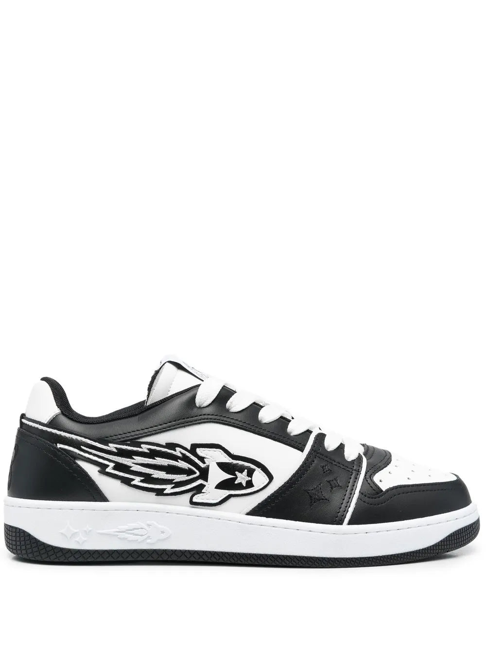 Enterprise Japan Logo-Detail Leather Sneakers