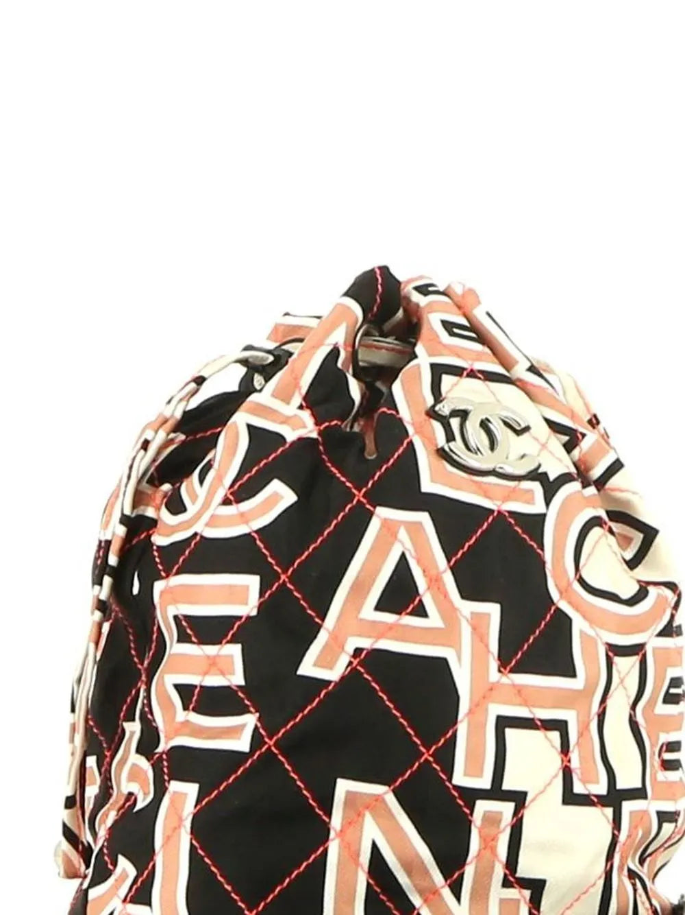 Pre-OwnedCHANEL Pre-Owned2010s logo print diamond-quilted bucket bag