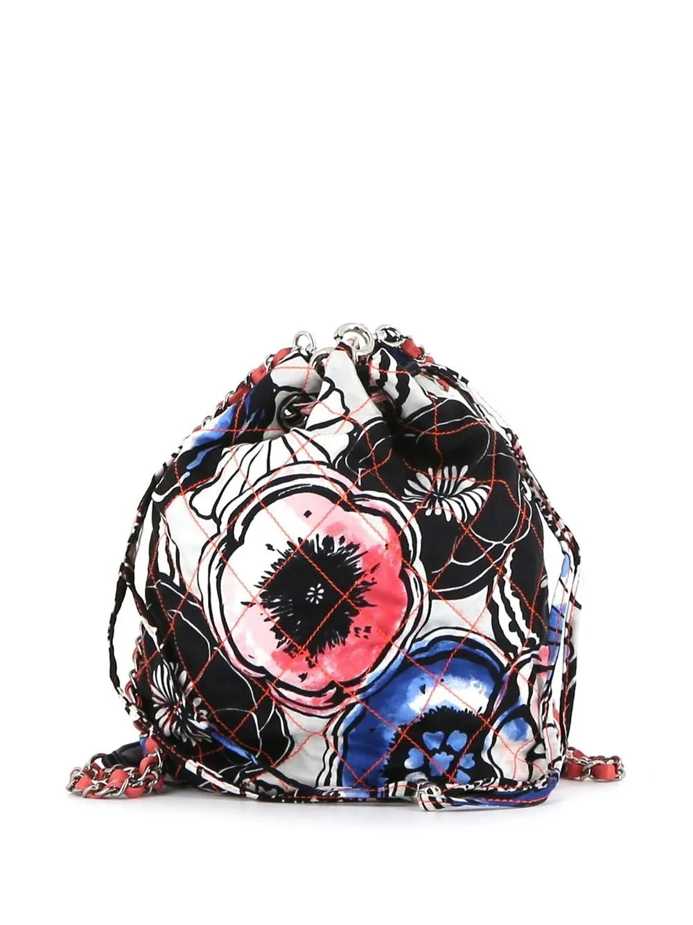 Pre-OwnedCHANEL Pre-Owned2010 floral diamond-quilted bucket bag