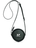 Courr?eslogo-patch circle leather bag