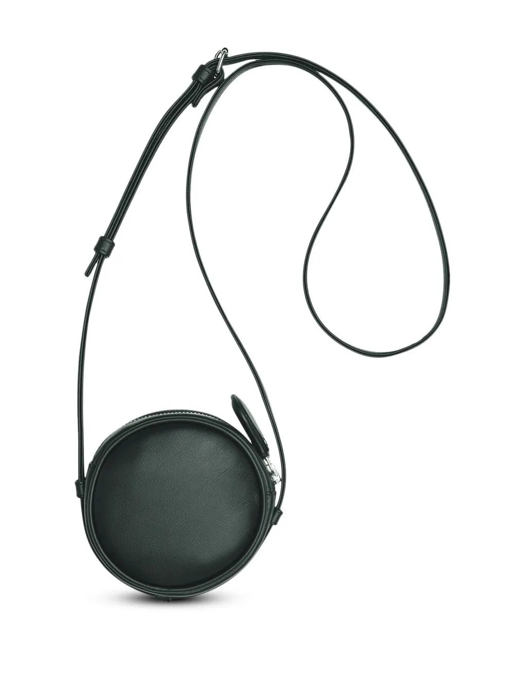 Courr?eslogo-patch circle leather bag