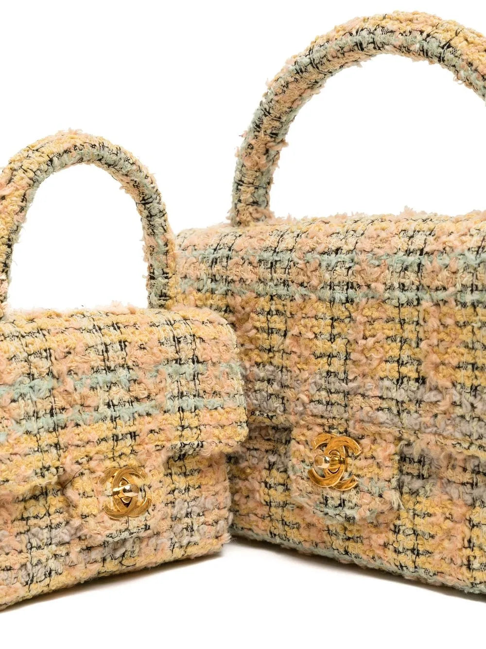 Pre-OwnedCHANEL Pre-Owned1992 tweed Classic Flap two-in-one handbag set