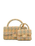 Pre-OwnedCHANEL Pre-Owned1992 tweed Classic Flap two-in-one handbag set