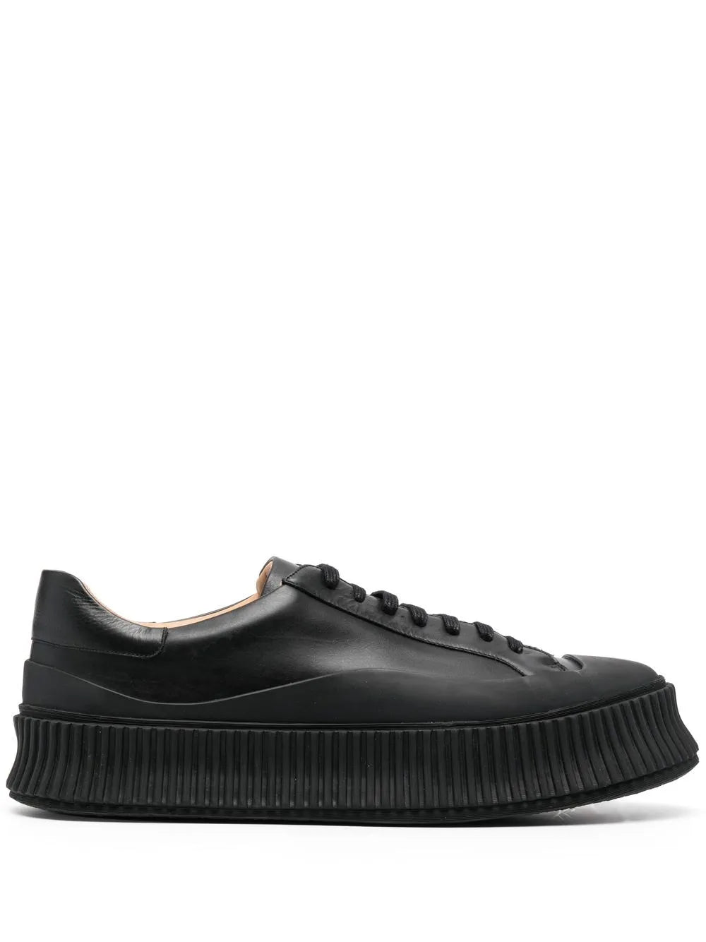 Jil Sander Lace-Up Leather Platform Sneakers