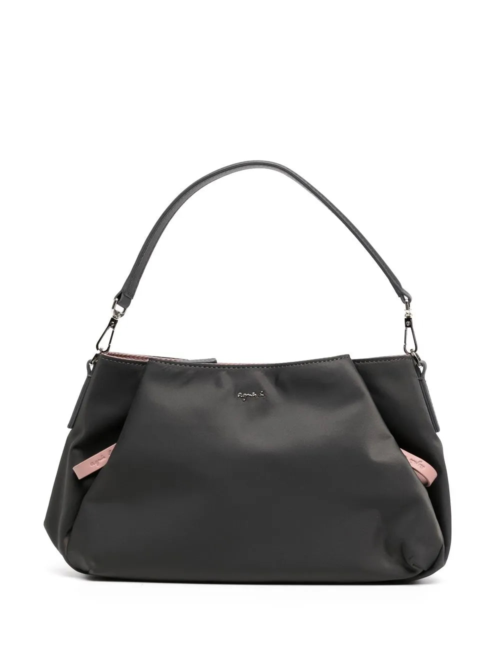 agnès b. logo-plaque satin shoulder bag