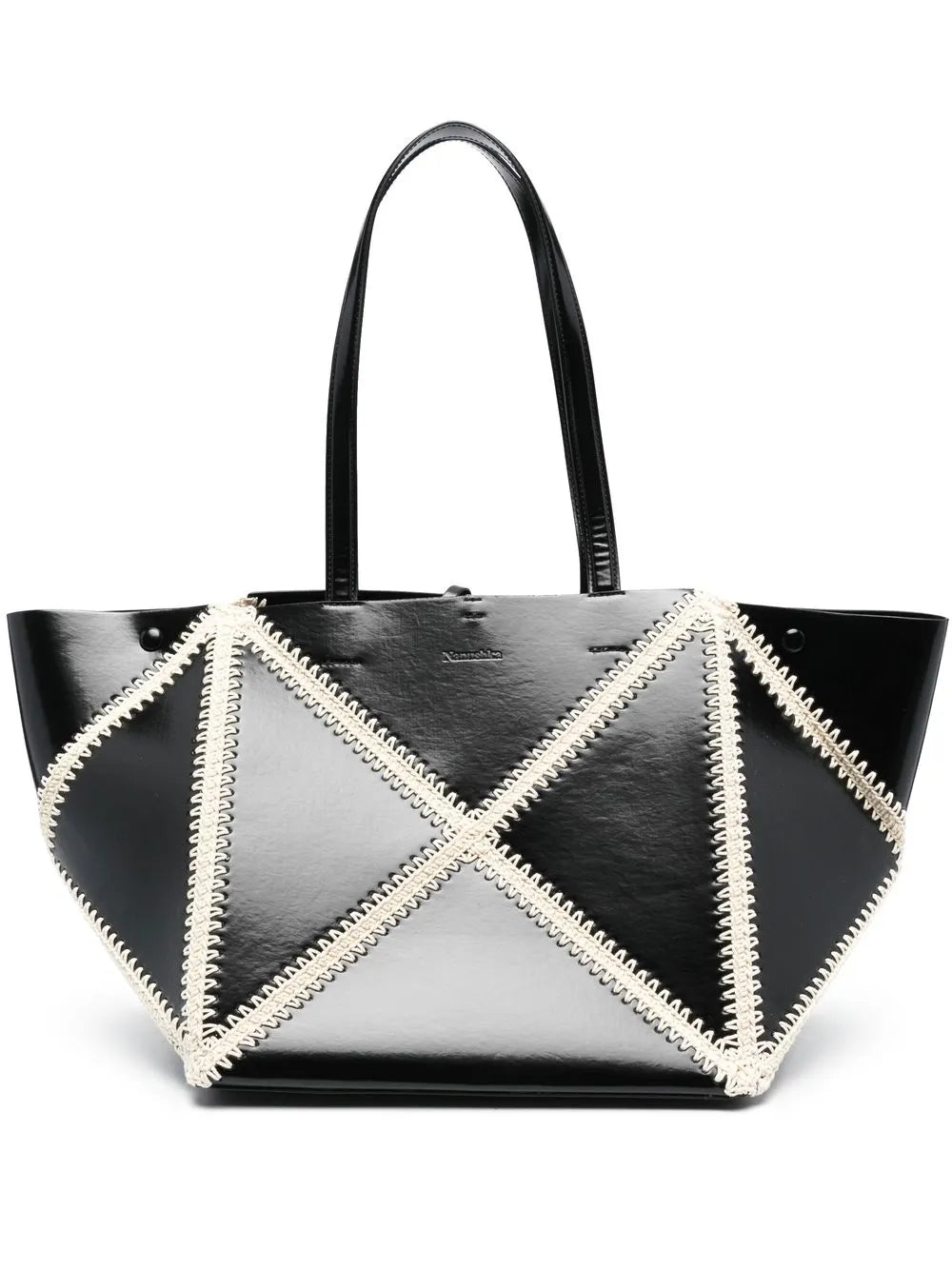 Nanushkawhipstitch-trim detail tote bag