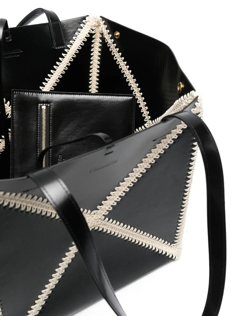 Nanushkawhipstitch-trim detail tote bag