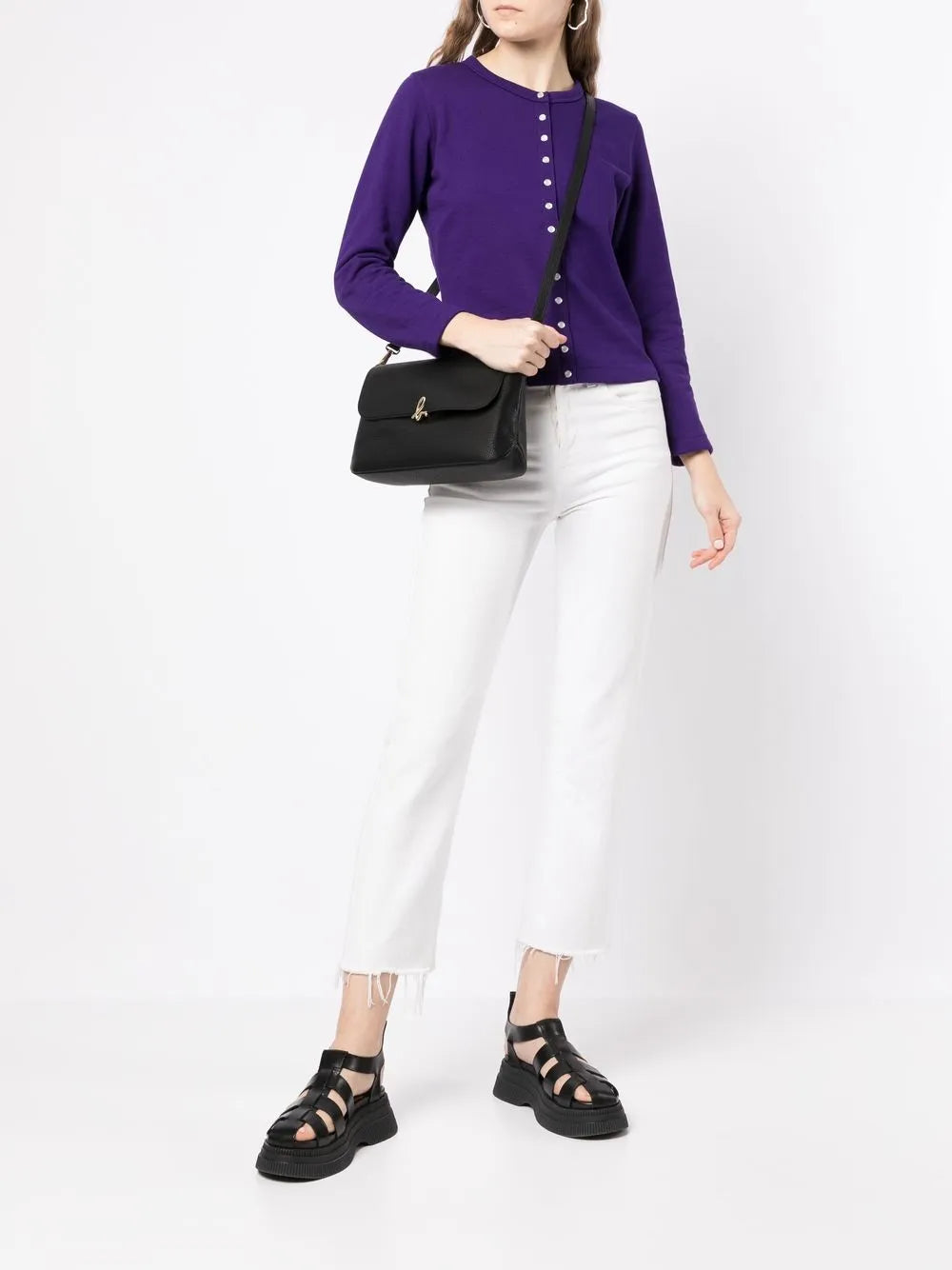 agnès b. grained-leather satchel