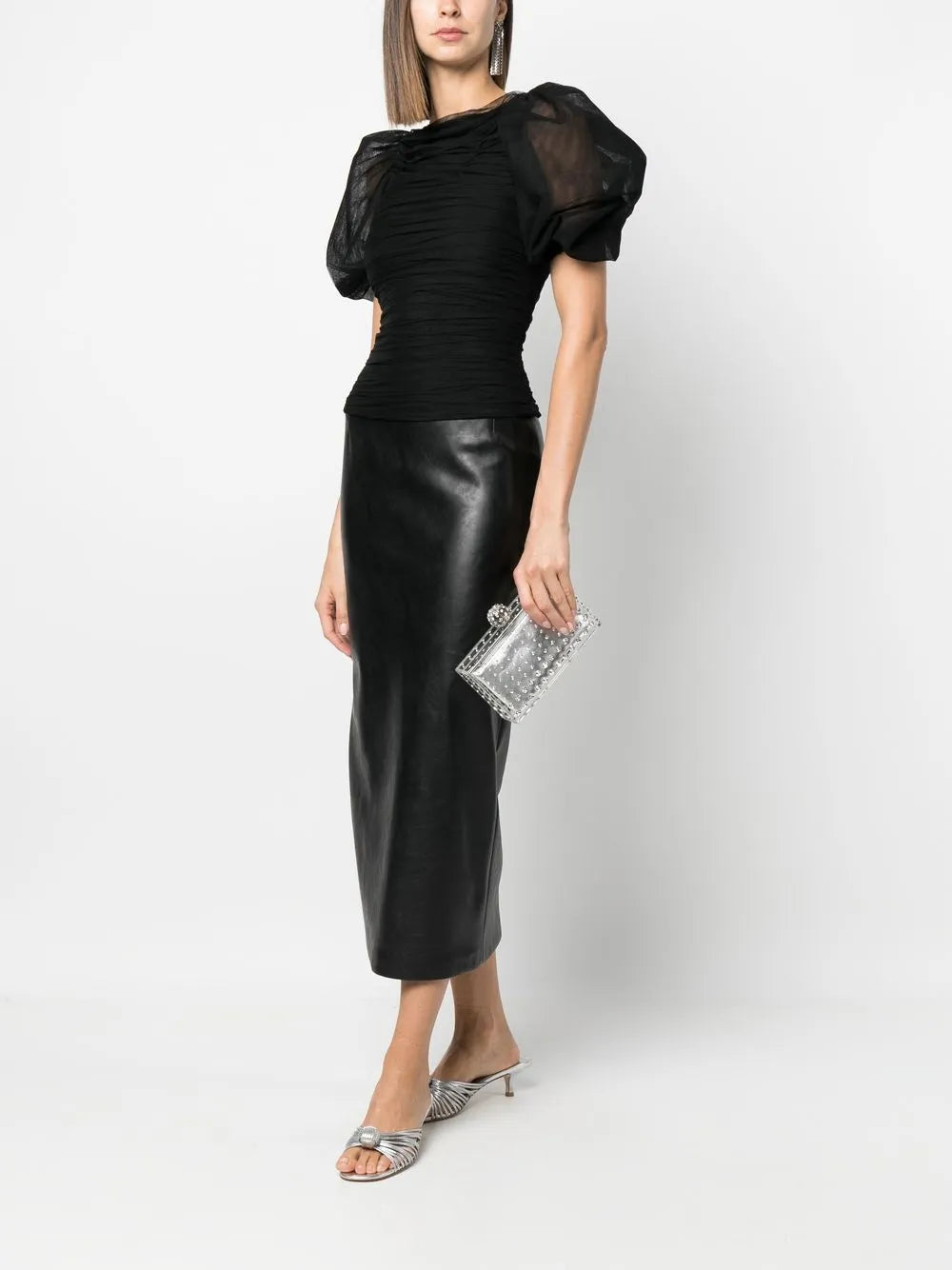 AquazzuraTequila rhinestone-embellished clutch bag