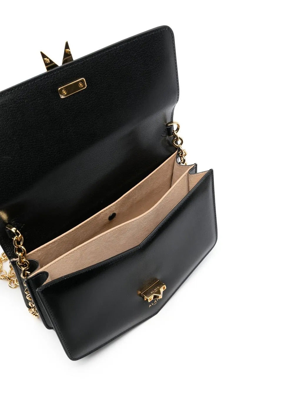 Alaïalogo-plaque leather shoulder bag