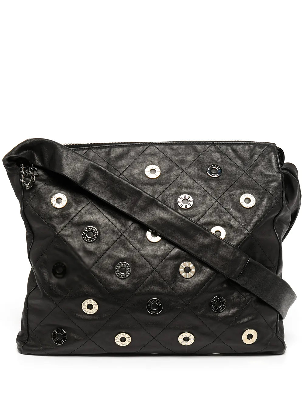 Pre-OwnedCHANEL Pre-Owned2006-2008 large diamond-quilted eyelet-detailed shoulder bag