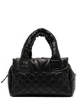 Pre-OwnedCHANEL Pre-OwnedChanel Medium Shopping Travel Tote Bag Plush Diamond Quilted Caviar Leather